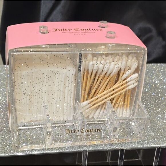 Juicy Couture Home Glitter Infused Cosmetic Organizer w/Cotton Products - Picture 5 of 8